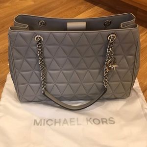 New! Medium Grey Tufted Michael Kors Bag